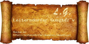 Leitersdorfer Gusztáv névjegykártya